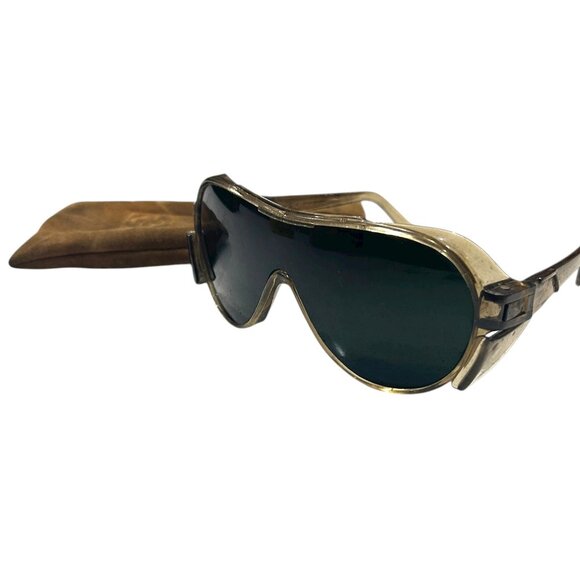 Vintage Aviator Style Safety Glasses – Tinted Lenses, Suede Case – Safety Supply - Picture 2 of 8